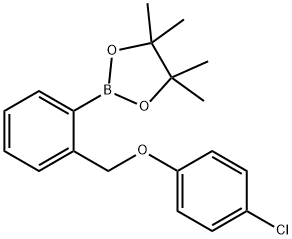 2-(4-氯苯氧基甲基)苯基硼酸频哪醇酯结构式