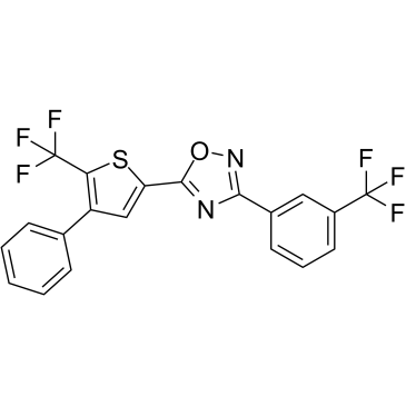 5-[4-苯基-5-(三氟甲基)-2-噻吩基]-3-[3-(三氟甲基)苯基]-1,2,4-恶二唑结构式