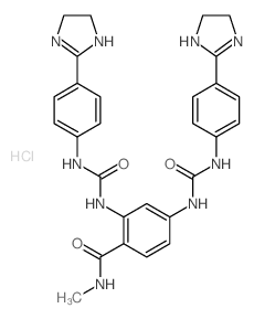 Benzamide,2,4-bis[[[[4-(4,5-dihydro-1H-imidazol-2-yl)phenyl]amino]carbonyl]amino]-N-methyl-,hydrochloride (1:2) structure
