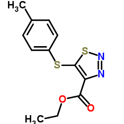 Ethyl 5-[(4-methylphenyl)sulfanyl]-1,2,3-thiadiazole-4-carboxylate结构式