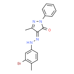 4-[(3-bromo-4-methylphenyl)hydrazono]-5-methyl-2-phenyl-2,4-dihydro-3H-pyrazol-3-one Structure