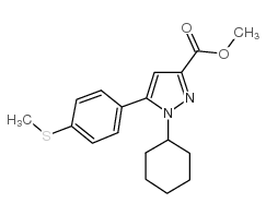 1-环己基-5-(4-甲基磺酰基-苯基)-1H-吡唑-3-羧酸甲酯结构式