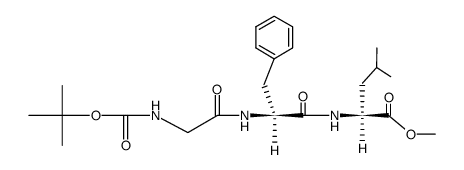 N-(tert-butyloxycarbonyl)glycyl-L-phenylalanyl-L-leucine methyl ester结构式