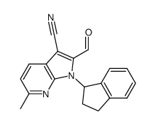 1-(2,3-dihydro-1H-inden-1-yl)-2-formyl-6-methyl-1H-pyrrolo[2,3-b]pyridine-3-carbonitrile结构式