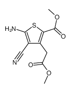 5-氨基-4-氰基-3-(2-甲氧基-2-氧乙基)噻吩-2-羧酸甲酯结构式