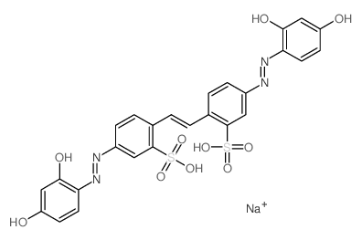 5-[(2Z)-2-(2-hydroxy-4-oxo-1-cyclohexa-2,5-dienylidene)hydrazinyl]-2-[(E)-2-[4-[(2Z)-2-(2-hydroxy-4-oxo-1-cyclohexa-2,5-dienylidene)hydrazinyl]-2-sulfo-phenyl]ethenyl]benzenesulfonic acid Structure