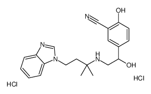 5-[2-[[4-(benzimidazol-1-yl)-2-methylbutan-2-yl]amino]-1-hydroxyethyl]-2-hydroxybenzonitrile,dihydrochloride Structure