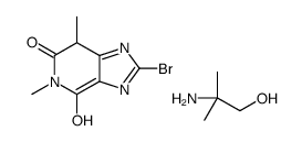 2-bromo-5,7-dimethyl-6-oxo-7H-imidazo[4,5-c]pyridin-4-olate,(1-hydroxy-2-methylpropan-2-yl)azanium结构式