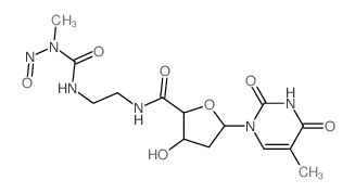 3-hydroxy-5-(5-methyl-2,4-dioxo-pyrimidin-1-yl)-N-[2-[(methyl-nitroso-carbamoyl)amino]ethyl]oxolane-2-carboxamide Structure