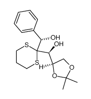 (1S)-4,5-O-Isopropyliden-1-C-phenyl-D-xylulose-trimethylendithioacetal结构式