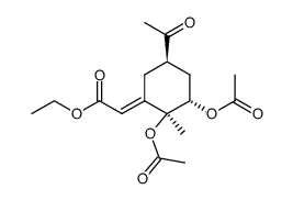 [2S-(1E,2α,3β,5α)]-[5-acetyl-2,3-bis(acetyloxy)-2-methyl-cyclohexylidene]acetic acid ethyl ester Structure