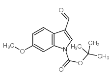 3-甲酰基-6-甲氧基吲哚-1-羧酸叔丁酯结构式