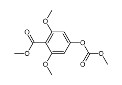 2,6-dimethoxy-4-methoxycarbonyloxy-benzoic acid methyl ester结构式