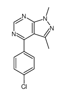 1,3-dimethyl-4-(p-chlorophenyl)pyrazolo(3,4-d)pyrimidine结构式