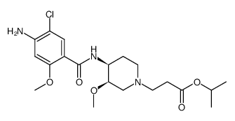 isopropyl 3-((3R,4S)-4-(4-amino-5-chloro-2-methoxybenzamido)-3-methoxypiperidin-1-yl)propanoate Structure