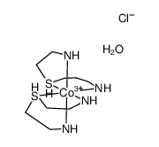 (+)589-DELTA-trans-6,6-u-fac-bis(2-aminoethyl-3-aminopropyl sulfide)cobalt(III) trichloride*1.5H2O Structure
