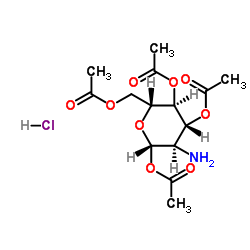 1,3,4,6-四-O-乙酰基-2-氨基-2-脱氧-Β-D-葡萄糖盐酸盐结构式