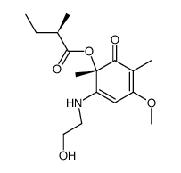 (R)-2-Methylbutanoic acid (1R)-2-[(2-hydroxyethyl)amino]-4-methoxy-1,5-dimethyl-6-oxo-2,4-cyclohexadien-1α-yl ester结构式