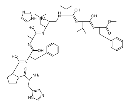 methyl (2S)-2-[[(2S,3S)-2-[[(2S)-2-[[3-[[(2S)-2-[[(2S)-2-[[(2S)-1-[(2S)-2-amino-3-(1H-imidazol-5-yl)propanoyl]pyrrolidine-2-carbonyl]amino]-3-phenylpropanoyl]amino]-3-(1H-imidazol-5-yl)propanoyl]amino]-2-hydroxy-5-methylhexyl]amino]-3-methylbutanoyl]amino结构式