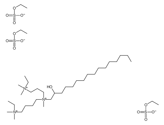 1,3-Propanediaminium, N,N-diethyl-N-3-(ethyldimethylammonio)propyl-N-(2-hydroxyhexadecyl)-N,N-dimethyl-, tris(ethyl sulfate) (salt)结构式