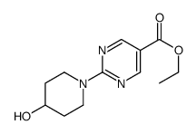 2-(4-羟基哌啶-1-基)嘧啶-5-羧酸乙酯结构式