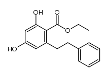 2,4-dihydroxy-6-phenethyl-benzoic acid ethyl ester Structure
