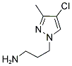 3-(4-氯-3-甲基-吡唑-1-基)-丙胺结构式