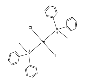 trans-(MePh2P)2palladium(II)ClI Structure