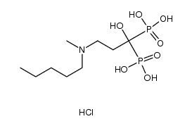 1-hydroxy-3-(N-methylpentylamino)propylidene bisphosphonic acid hydrochloride Structure