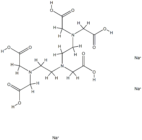 N,N-二[2-双(羰甲基)胺基]乙基甘氨酸三钠盐结构式
