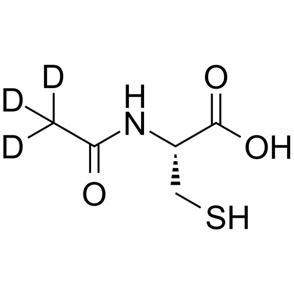 N-乙酰-D3-L-半胱氨酸结构式