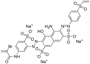 2,7-Naphthalenedisulfonic acid, 4-amino-6-5-(2-bromo-1-oxo-2-propenyl)amino-2-sulfophenylazo-3-4-(ethenylsulfonyl)phenylazo-5-hydroxy-, trisodium salt结构式