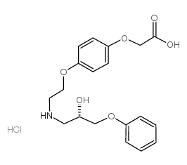 2-[4-[2-hydroxy-2-(3-phenoxypropylamino)ethoxy]phenoxy]acetic acid,hydrochloride Structure