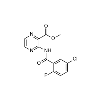 3-(5-氯-2-氟苯甲酰氨基)吡嗪-2-羧酸甲酯结构式
