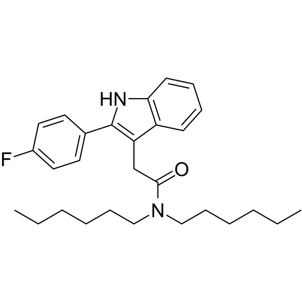 N,N-二己基-2-(4-氟苯)吲哚-3-乙酰胺图片