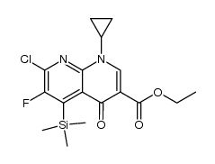 7-chloro-6-fluoro-5-trimethylsilyl-1-cyclopropyl-1,4-dihydro-4-oxo-1,8-naphthyridine-3-carboxylic acid ethyl ester结构式