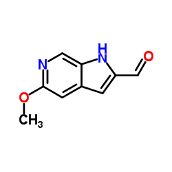 5-甲氧基-1H-吡咯并[2,3-c]吡啶-2-羧醛结构式