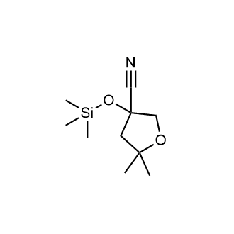 5,5-二甲基-3- ((三甲基硅烷基)氧基)四氢呋喃-3-甲腈结构式