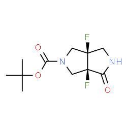 Cis-(3aR,6aR)-叔-丁基 3a,6a-二氟-4-氧亚基六氢吡咯并[3,4-c]吡咯-2(1H)-甲酸基酯结构式