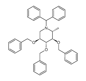 1,5-imino-1,5,6-trideoxy-N-benzhydryl-2,3,4-tri-O-benzyl-D-glucitol结构式