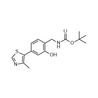 tert-Butyl (2-hydroxy-4-(4-methylthiazol-5-yl)benzyl)carbamate Structure