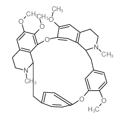 2H-1,24:12,15-Dietheno-6,10-metheno-16H-pyrido[2',3':17,18][1,10]dioxacycloeicosino[2,3,4-ij]isoquinoline,3,4,4a,5,16a,17,18,19-octahydro-9,21,22,26-tetramethoxy-4,17-dimethyl-,(4aR,16aS)-rel-结构式