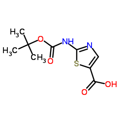 2-(Boc-氨基)噻唑-5-甲酸结构式