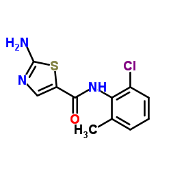 2-氨基-N-(2-氯-6-甲基苯基)噻唑-5-甲酰胺结构式