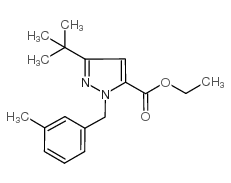 3-叔丁基-1-(3-甲基苄基)-1H-吡唑-5-甲酸乙酯结构式