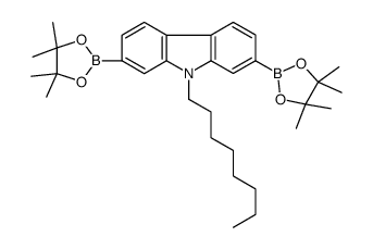 9-Octylcarbazole-2,7-diboronic acid dipinacol ester structure