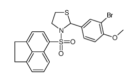2-(3-Bromo-4-methoxyphenyl)-3-(1,2-dihydro-5-acenaphthylenylsulfo nyl)-1,3-thiazolidine Structure