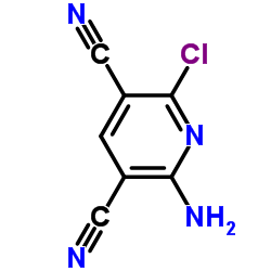 2-氨基-6-氯-3,5-二氰基吡啶结构式