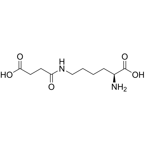 (S)-2-氨基-6-(3-甲酸基丙酰氨基)己酸结构式