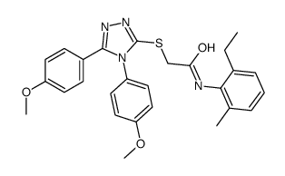2-[[4,5-bis(4-methoxyphenyl)-1,2,4-triazol-3-yl]sulfanyl]-N-(2-ethyl-6-methylphenyl)acetamide Structure